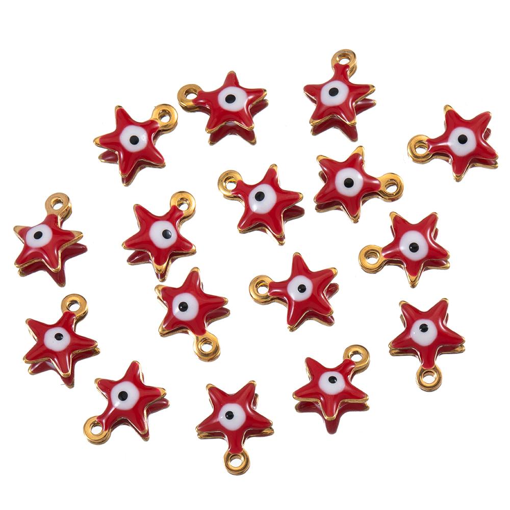 

20pcs Stainless Steel Gold Color Devil Eyes Beads Heart Charm DIY Jewelry Making Boho Necklace Bracelet Findings Supplies Crafts 20pcs