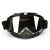 Motorcycle goggles with small nose guard, shiny black frame, non-slip velvet elastic strap, sports windproof and sun protection goggles