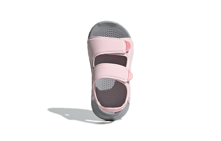Adidas Swim Synthetic Leather Slip Resistant Anti Kick Cushioning Low top Toddler Shoes Pink Gray FY8065