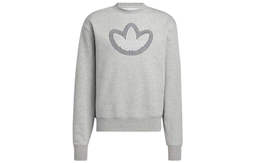 Adidas Originals Sweatshirts Men s Gray Crew Neck Moderate Regular HI2976 S