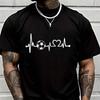 Soccer Heartbeat Print Creative Print T Shirt Summer Short-sleeved Casual Tee Men Women Streetw