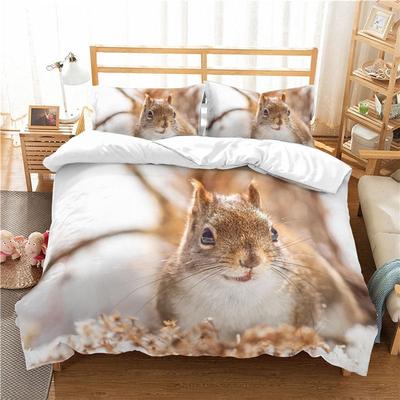 Squirel Soft Duvet Cover Lovely Squirel Twin Beding Set Suitable Children Kids Plus Adult Peoples,warm Plus Comfortable Squirel Comfortable Quilt