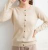 Women's V-Neck Merino Wool Sweater - Slim Fit, Long Sleeve, Warm Knitwear for Autumn/Winter