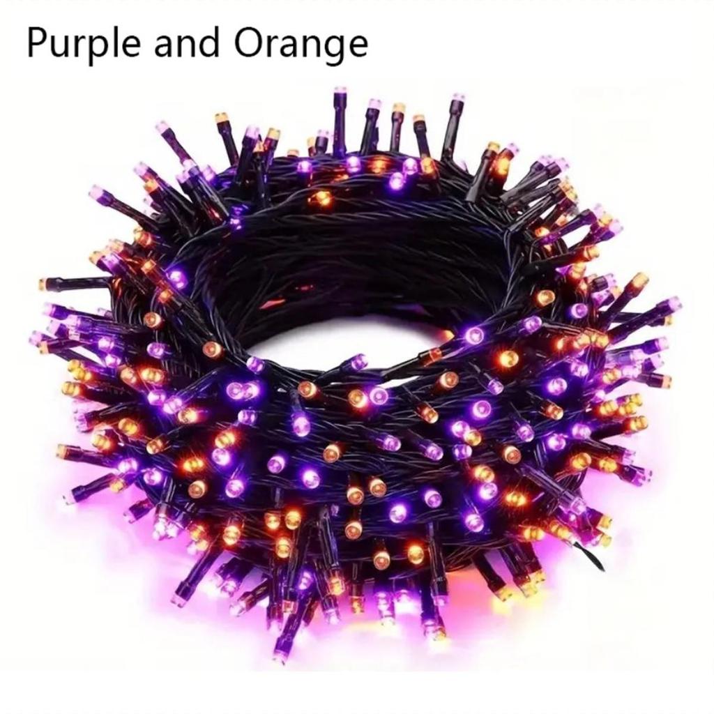 LED Purple Orange Halloween String Lights Fairy Lights Outdoor For Terrace Garden Street Home Christmas New Year Party Decor