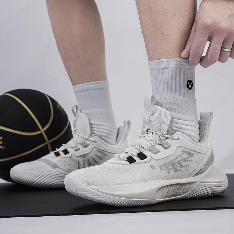 Guochao men's shoes spring fashion actual combat help basketball shoes light breathable student running sports tide shoes comfortable