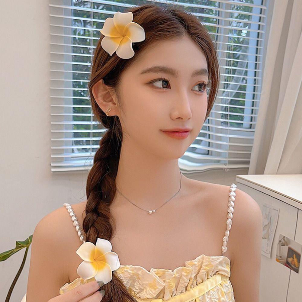 Haarspange mit simulierter Blume im koreanischen Stil, Kopfschmuck für den Strandurlaub, Haarspange für den Strand, Hochzeit