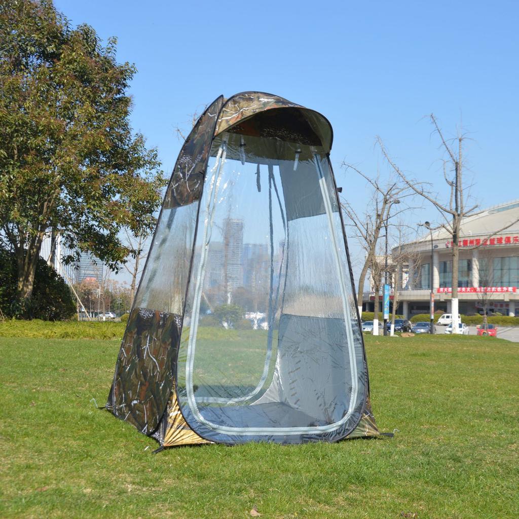 Tienda de pesca para exteriores individual impermeable parasol automática de montaje rápido a prueba de viento doble puerta