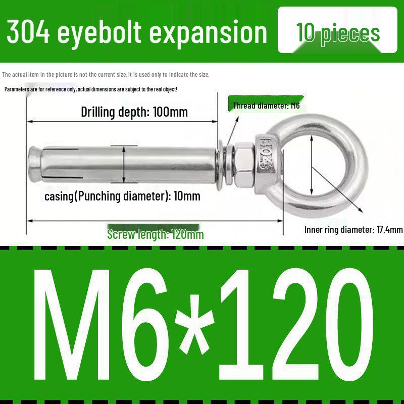 Stainless Steel 304 Eyebolt Expansion Nail with Fixing Loop