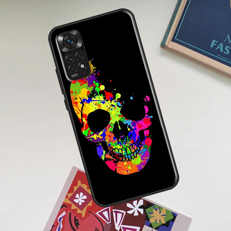 Cool Spooky Skull Face Case For Xiaomi Redmi Note 12 Pro Plus 8 9 10 11 Pro 8T 9S 10S 11S 12S 9C 10A 10C 12C Cover
