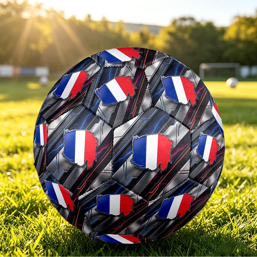 France Football Printed Size 5 Soccer Ball Wear Resistant Standard Adult Training Football Fan Gift for Indoor Outdoor Match Sports