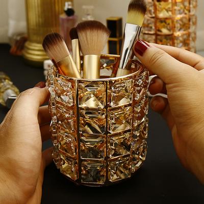 Organizér na štětce na make-up Křišťálová dekorace na toaletní stolek Bling Personalizovaný hřeben Štětce Úložný box na pera Nádoba