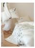Summer Orchid Tencel Four-Piece Silk Smooth Bedding Set with Embroidered Duvet Cover