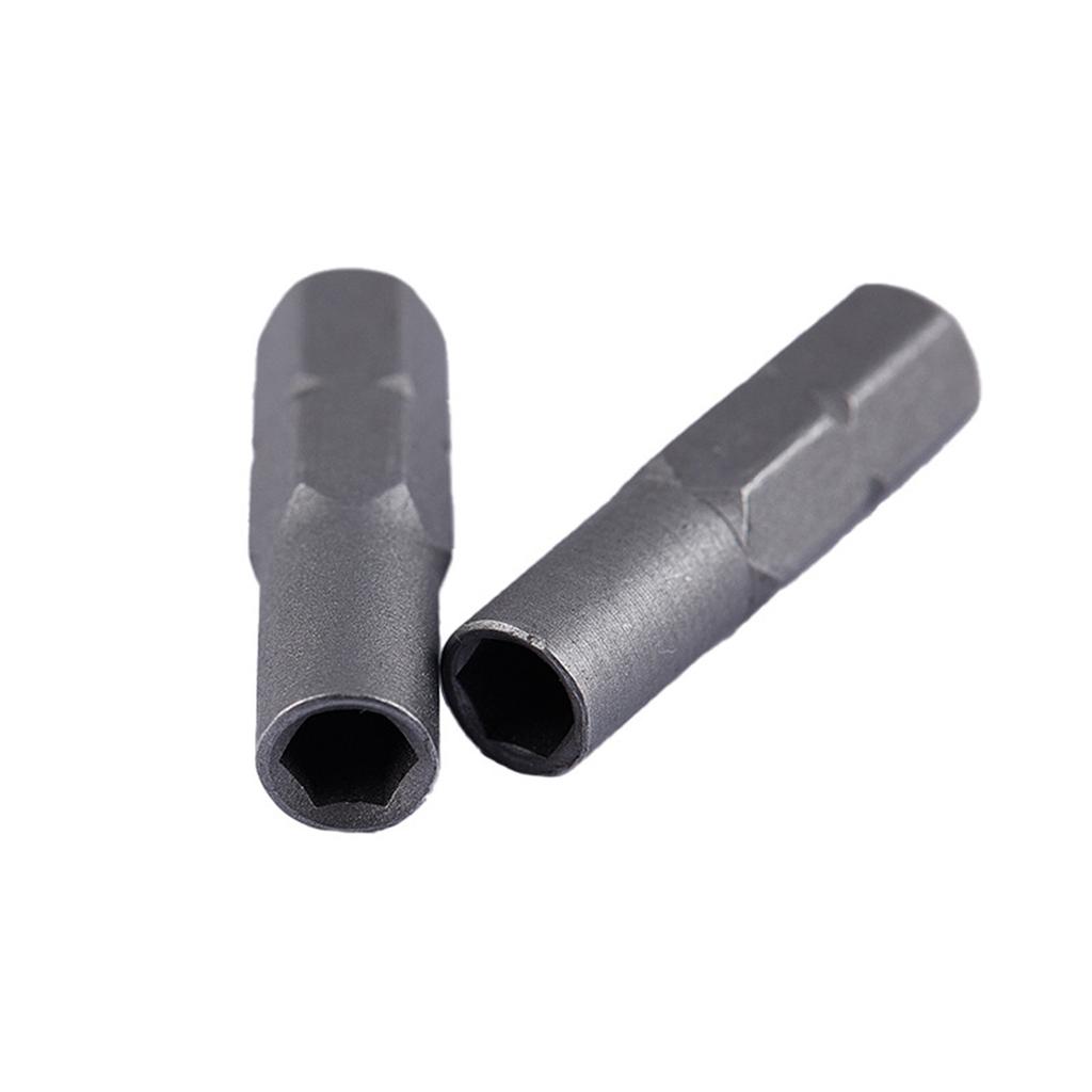 2Pieces Compact Hex Shank Adapter Converts 6.35mm 1/4Inch To 4mm Bits Socket Holder Screwdriver Inserts Bit Adapter