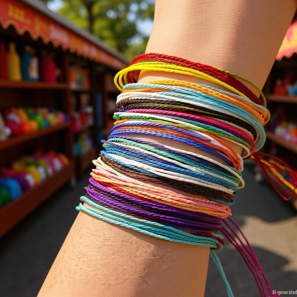 Boho-Armband aus handgefertigtem, gewachstem Kordel für Damen & Herren - Wasserdicht, Gewebter Strand-Stil.