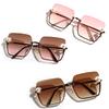 Rimless Glasses Square Metal Women Pearl Sunglasses Feeling Large Frame Gradual Change Sunglasses