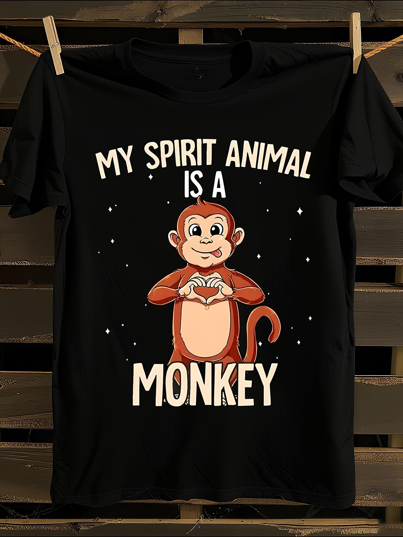 Funny My Spirit Animal Is A Monkey Graphic Tshirt XXXL