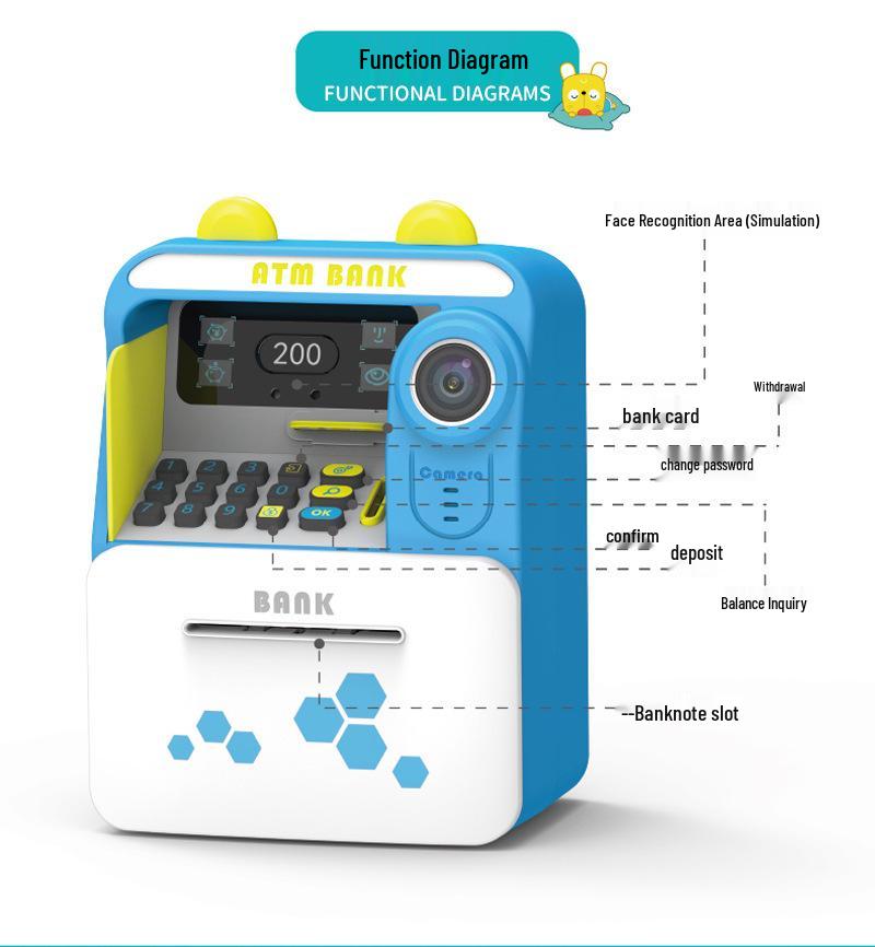 Kids' ATM Piggy Bank with Face Recognition and Automatic Coin Deposit