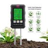 6-in-1 Intelligenter Multifunktions-Gartenerde-Temperatur-, Feuchtigkeits-, Feuchte-, pH-, Fruchtbarkeits-, LUX-Testgerät Tragbarer Bodenanalysator