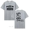 48th Birthday 48 Years Cotton Tshirt Vintage Made In 1975 Oversized Tshirt Streetwear Unisex Tops Tees Summer Unisexs Clothing