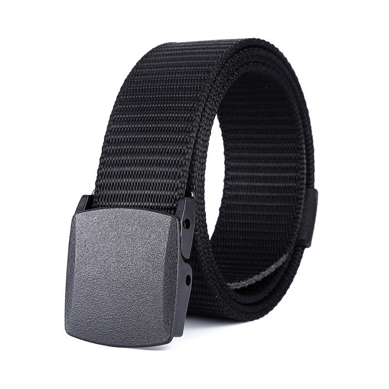Outdoor Belt Men'S And Women'S Canvas Belt Spring And Summer Toothless Plastic Automatic Buckle Belt