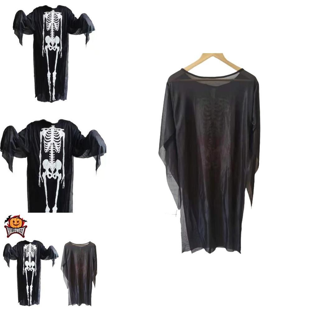 Halloween Skeleton Ghost Fancy Dress Cosplay Costume For Adults And Kids