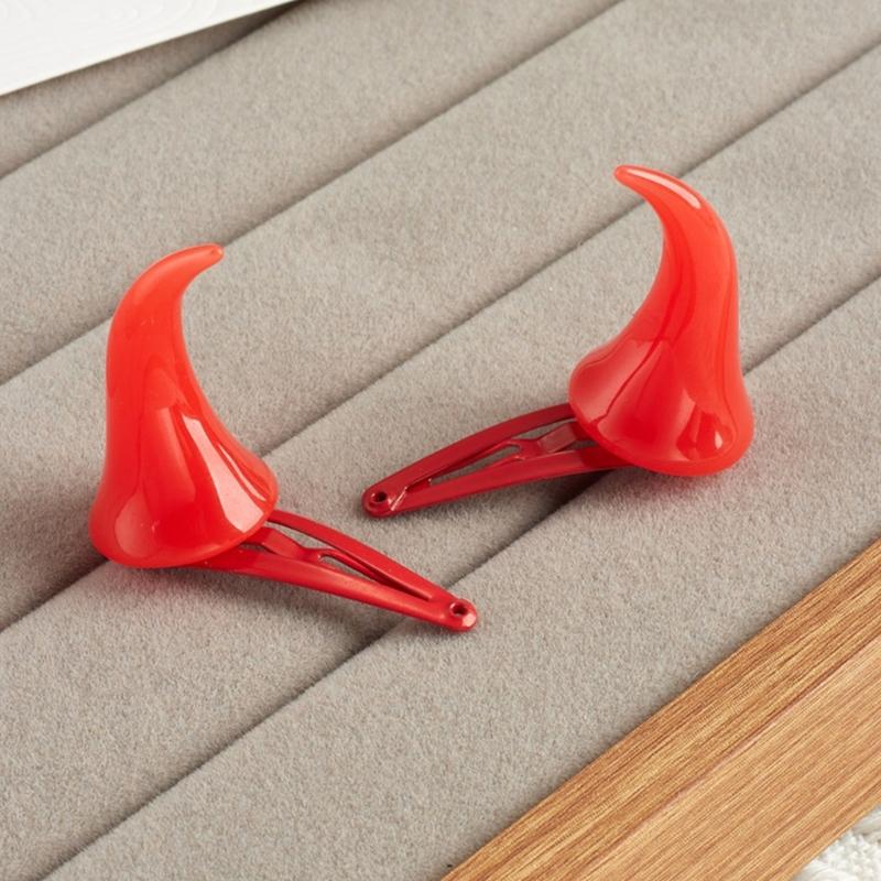 Devil Horns Hair Clip Halloween Cosplay Costume Headwear Accessory Party Dress Up Props Devil Horns Barrettes Hair Clip