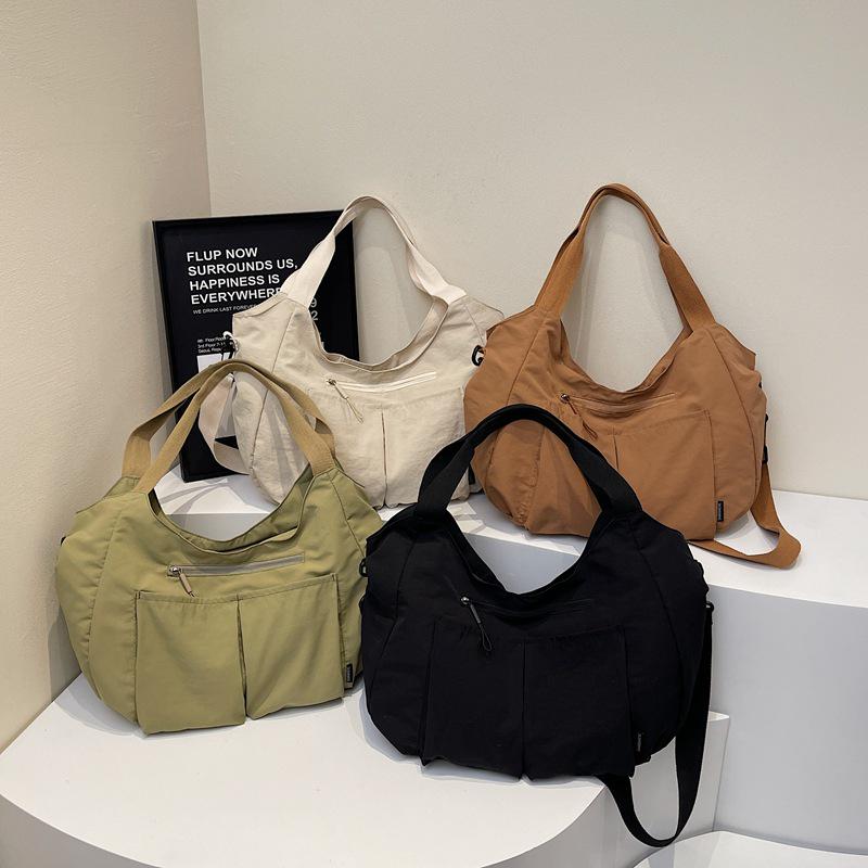 Autumn Women's High-End Large Capacity Tote & Crossbody Pleated Handbag