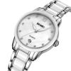 Women's Watch Ceramic white simple ladies waterproof brand business stainless steel gift for her silver
