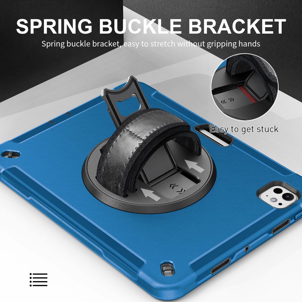 Für iPad Pro 13 (2024) Hülle mit Ständer PC+TPU Robuste Abdeckung mit Schultergurt