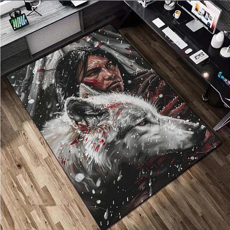 Native American Print Rug - Home Decoration Carpet For Living Room Bedroom Flooring Computer Chair Area Rug