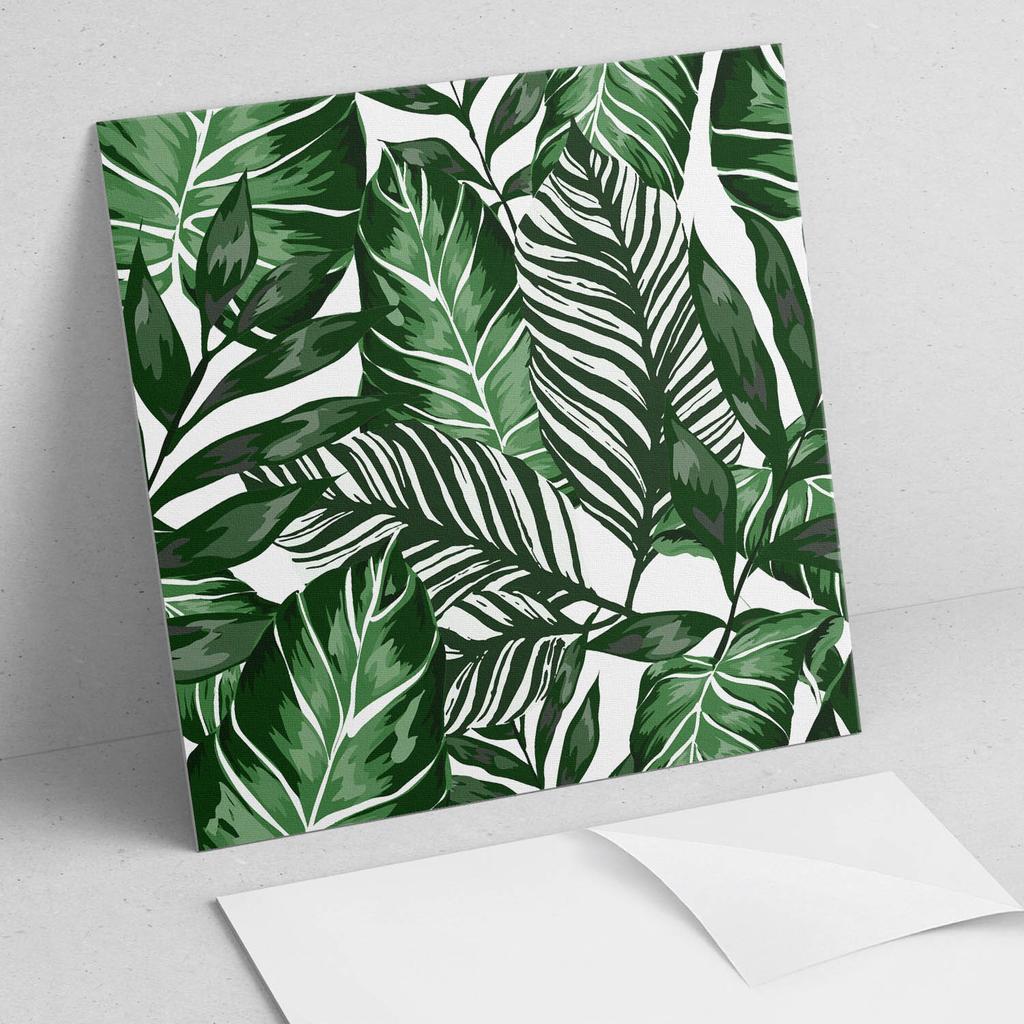 PVC Stick-on Tiles with a Tropical Leaves Pattern, Perfect for the Hallway, 20x20x20 cm