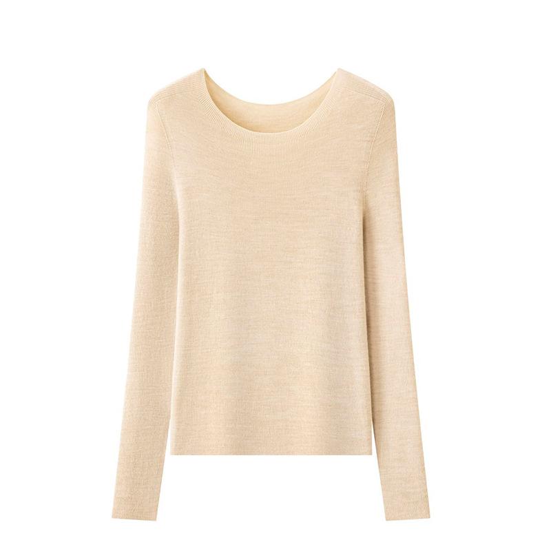 Needle Island Seamless Integrated Wool Sweater Women's Early Autumn New Slim-fit Warm Interior Knitted Bottom Shirt