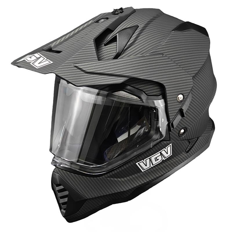 Full Face Off-Road Motorcycle Helmet with Windproof Face Shield and Integrated Sun Visor, DOT & ECE Certified, Lightweight ABS C