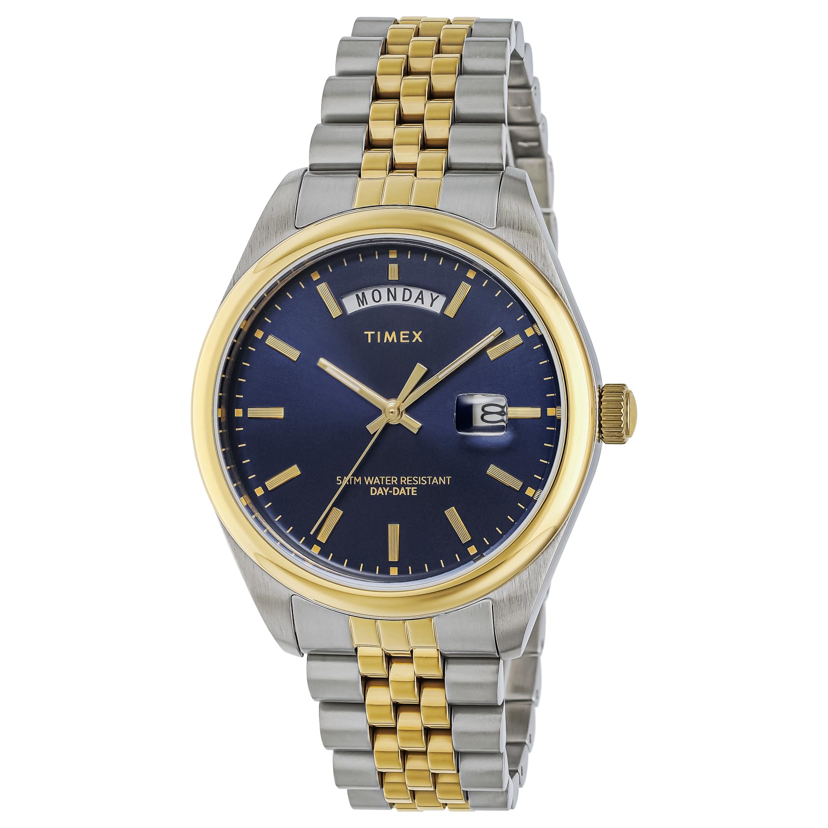 

[TIMEX] Watch Legacy Day Date Blue Dial Stainless Steel Mineral Glass Quartz Watch Brand TW2W42600 Men s Silver [Item]