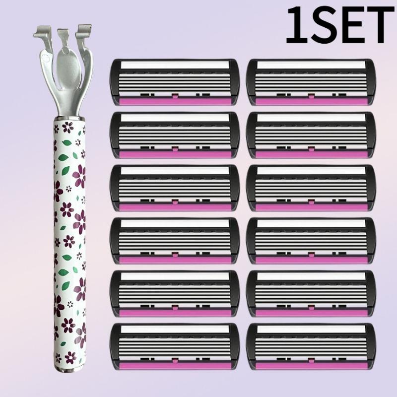 1SET 6-Layer Blade Men s Manual Razor Neat Shave Clean Face Vintage Razor Beard Shaving Blade