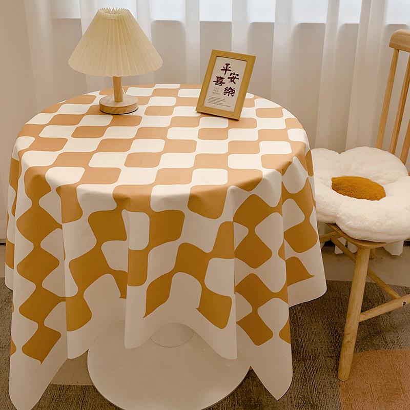 Chessboard Plaid Tablecloth Girl Heart Light Luxury High Sense Coffee Table Cover Student Dormitory Desk Makeup Tablecloth
