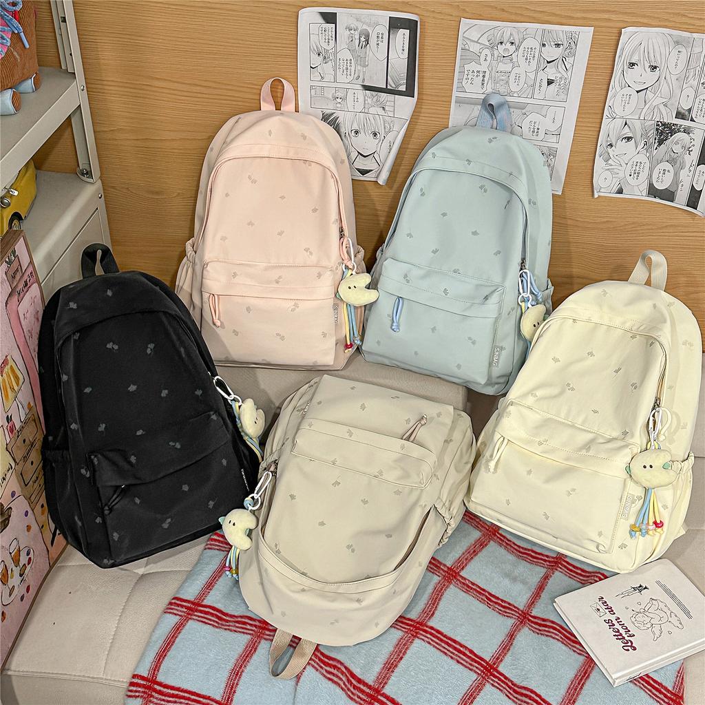 Mochila Escolar Niña Estudiante Universitaria Pequeña Fresca Estudiante de Secundaria Estudiante de Preparatoria Mochila Estampado de Hojas Mochila para Niña Estudiante