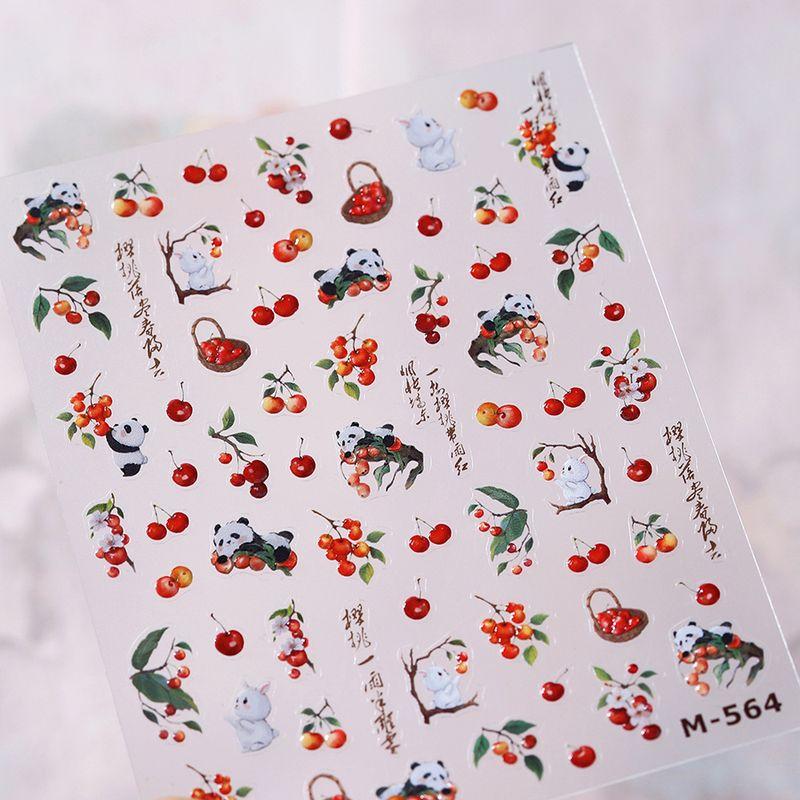 

Chinese Style Panda Cherry Jelly Nail Sticker Waterproof Nail Sticker Decorative Decals Ornament M564 M564 (jelly gum)