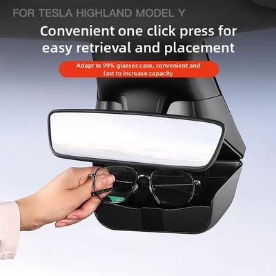 Für Tesla Model Y Juniper Auto Sonnenbrillenhalter Auto Brillenetui Rückspiegel Aufbewahrungsbox Organizer Innenzubehör 2026