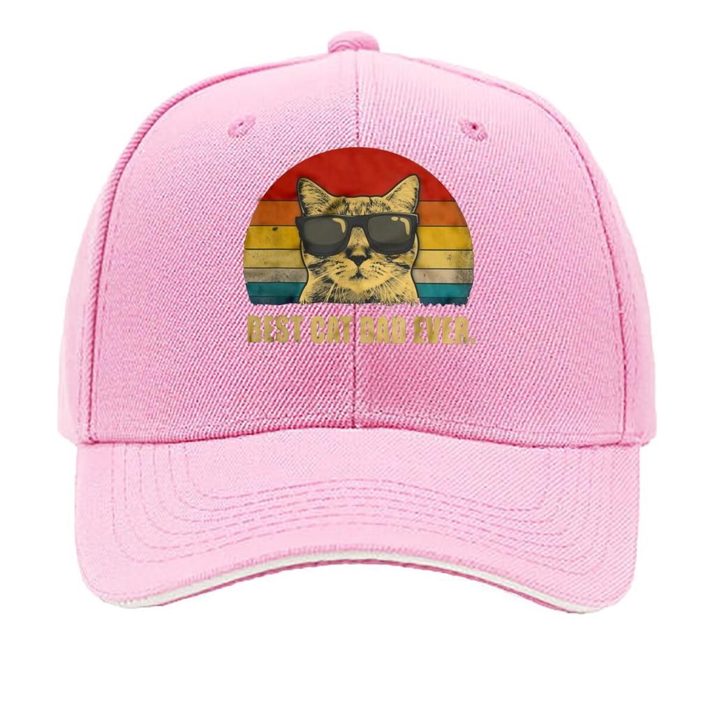 Retro Best Cat Dad Themed Design Hip Hop hat Fashion Outdoor Sports Sandwich Baseball Cap
