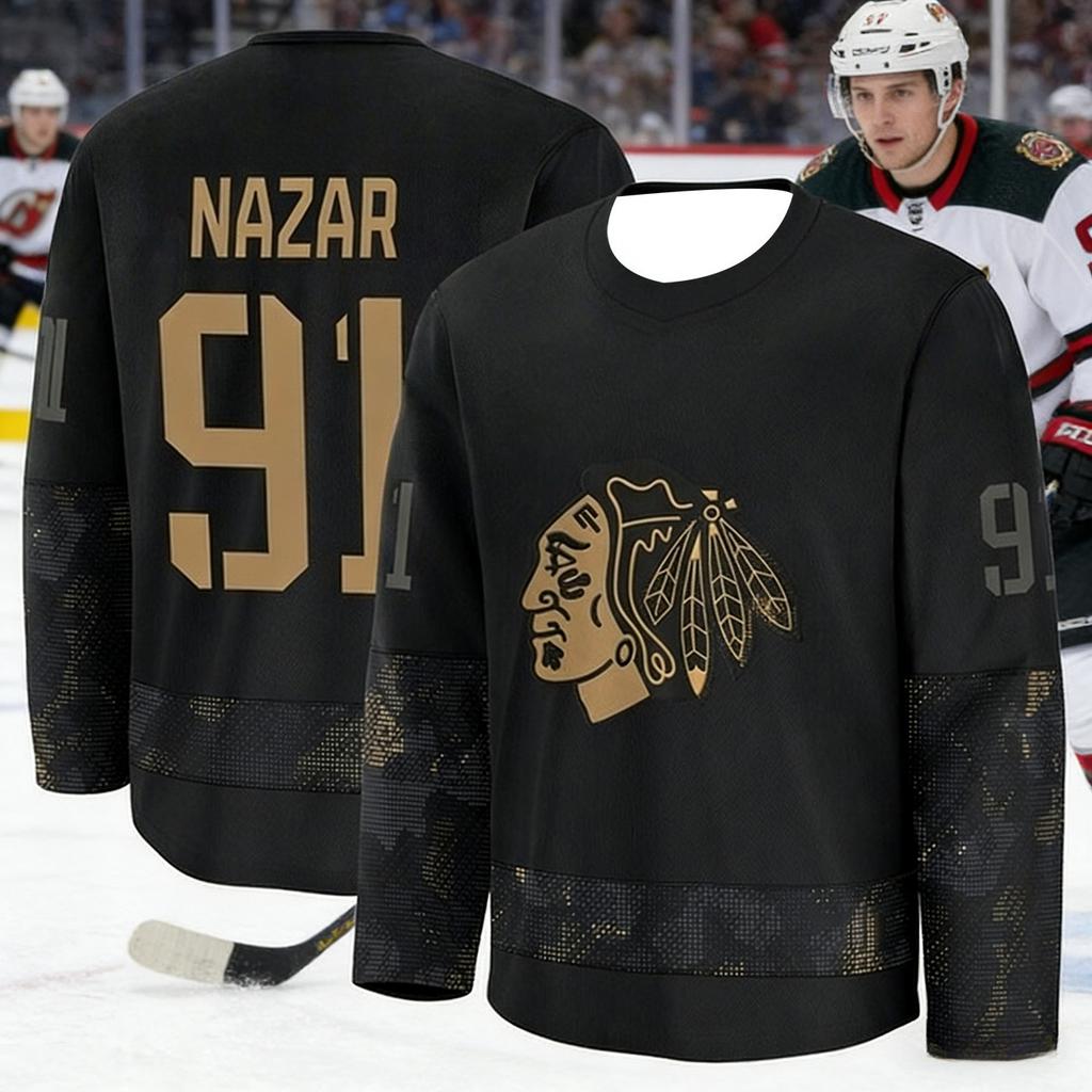 Chicago Best-Selling Men's Ice Hockey Sportswear Fan Classic Style Shirt 3D Printout Breathable Quick-Drying Long-Sleeve Kids
