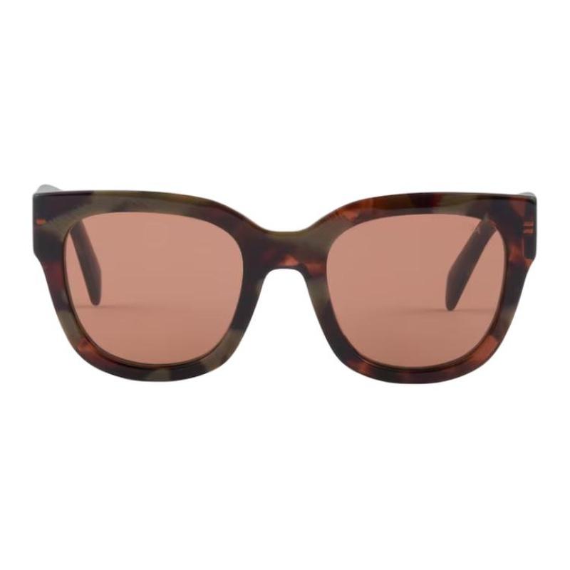 Prada Oversized Frame Acetate Square Sunglasses Unisex Couple Style Brown