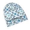 2D Flat Printing Beach Cottage Blue Floral Seamless Repeat Stylish Adult Beanie for Layering with Fall Or Winter Outfits Brings Relaxed Charm To Stree