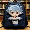 Gintama Sakata Gintoki Mini Baumwoll-Plüsch Handpuppe Hellblaue Haare Samurai Chibi Puppe Weiches Kuscheltier Anime Fans Sammlerstück Rucksack Dekoration Geschenk
