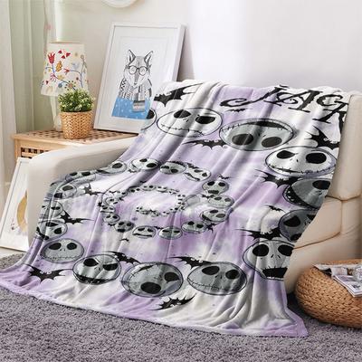 Nightmare Before Christmas Printing Flannel Blanket Bedroom Sofa Camping Warm Blanket Gifts for Family and friends-MJ011