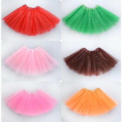 Mini Skirt  Girl Elastic Ballet Dancewear For Birthday Party Dance 3 Layer Tulle Tutu Skirt for Kids Princess 2-8Y Girls