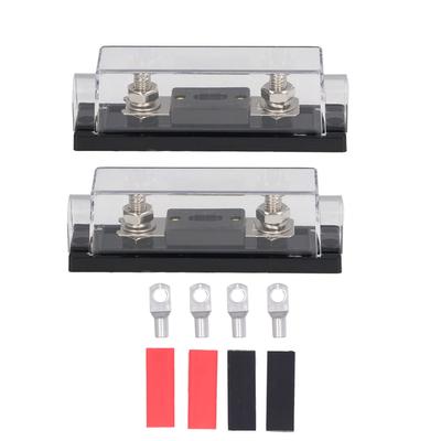 2 PEZZI 200A 48V Portafusibili con 4 PEZZI Terminali 4 PEZZI Tubi Termorestringenti per Audio Auto Camion RV