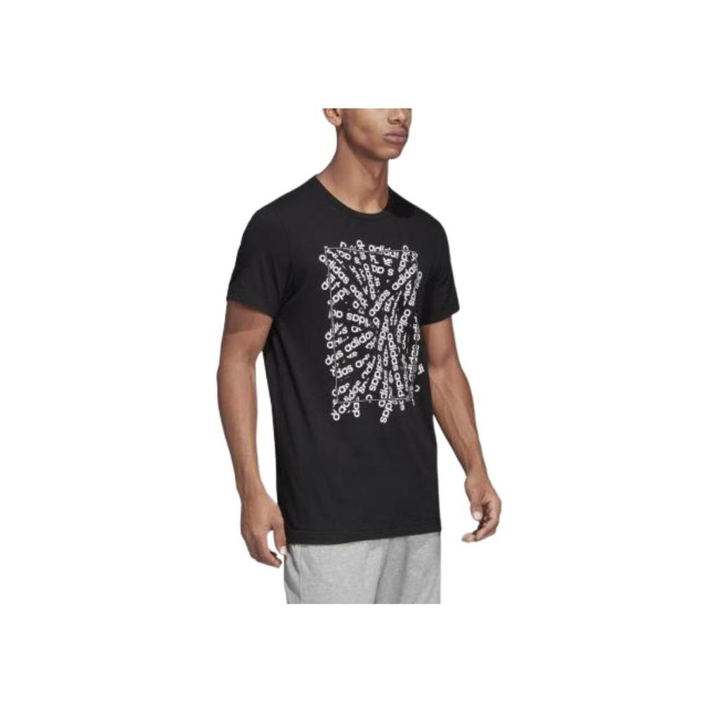 Adidas E Lin Scatter Comfortable Fashion Casual Short Sleeve T-Shirt Men T-Shirts Black DV3042