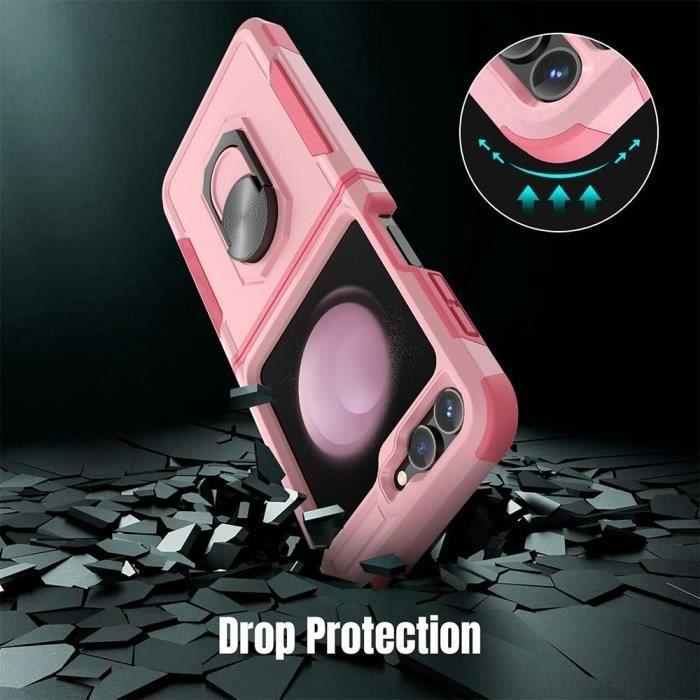 Coque - Samsung - Galaxy Z Flip 5/6 - Protection Rigide - Anneau Arrière - Rose