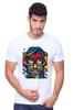 EPIKO Regular Fit Trippy Colorful Face Graphic Printed Unisex Customise Oversized T-Shirt White